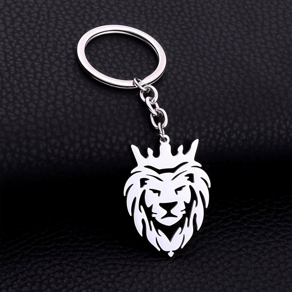 ALVENZA Lion Head Keychain – Stainless Steel Durable Crown Design