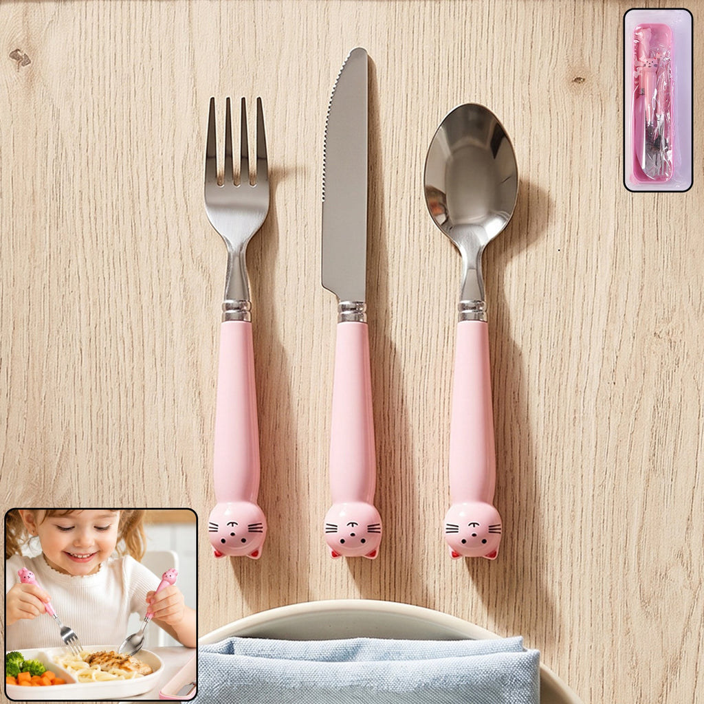 Kids Stainless Steel Cutlery Set Safe, Durable & Portable