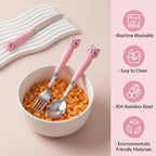 Kids Stainless Steel Cutlery Set Safe, Durable & Portable - Front View