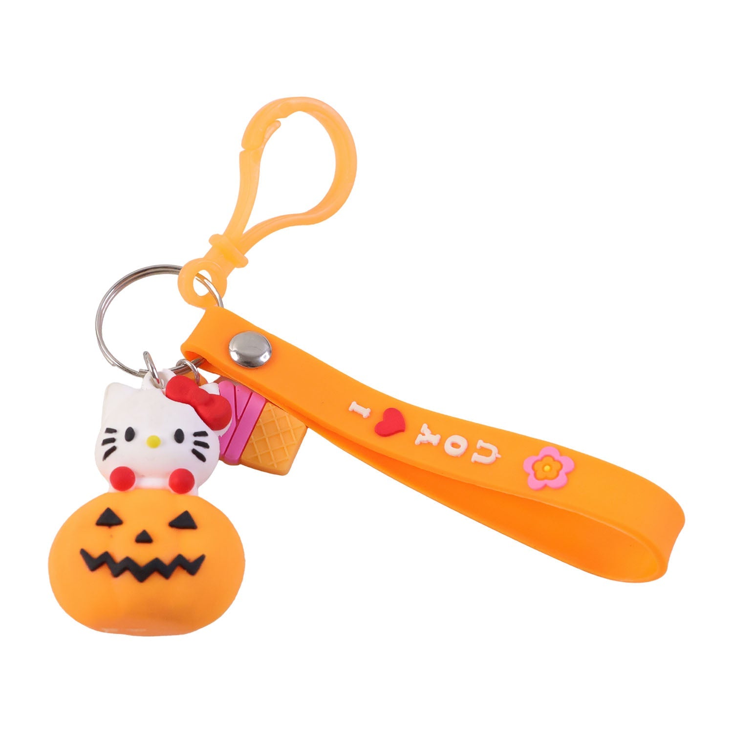 ALVENZA Kitty Pumpkin Keychain, Cute Cartoon Bag Charm Accessory