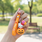 ALVENZA Kitty Pumpkin Keychain, Cute Cartoon Bag Charm Accessory