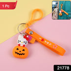 ALVENZA Kitty Pumpkin Keychain, Cute Cartoon Bag Charm Accessory