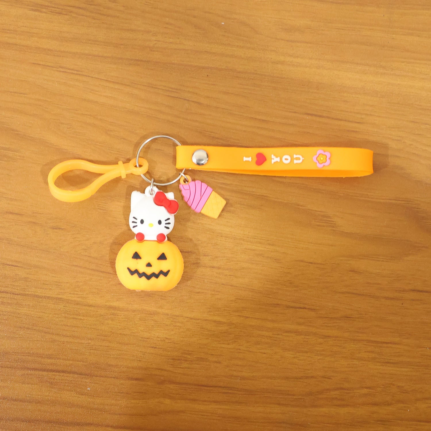 ALVENZA Kitty Pumpkin Keychain, Cute Cartoon Bag Charm Accessory