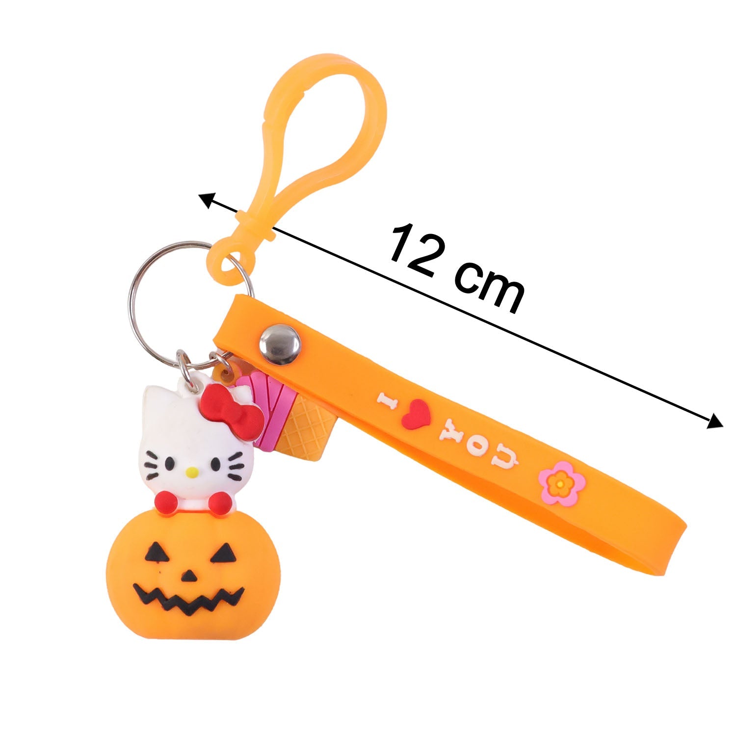 ALVENZA Kitty Pumpkin Keychain, Cute Cartoon Bag Charm Accessory