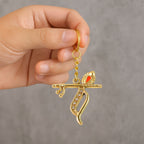 ALVENZA Krishna Metal Keychain – Durable Flute & Peacock Feather Design