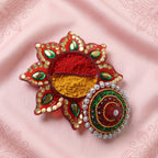 Decorative Kumkum Dani Handcrafted with Stone Work Lid - Detail View 8