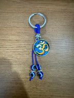ALVENZA Om Evil Eye Keychain – Spiritual Protection with Blue Beads