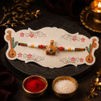 ALVENZA Spiritual Pramukh Swami Maharaj Devotional Rakhi for Brother, Beaded Thread Gift