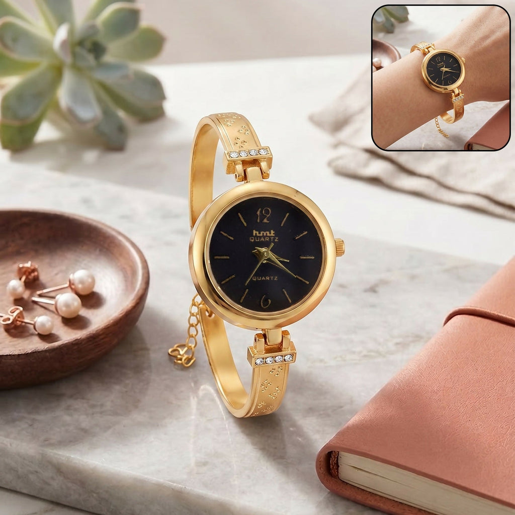 Elegant Golden Charm Bracelet Watch – Stylish & Versatile Accessory