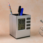 ALVENZA Digital Desk Clock – Multifunction with Pen Holder & Temp Display