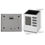 ALVENZA Digital Desk Clock – Multifunction with Pen Holder & Temp Display