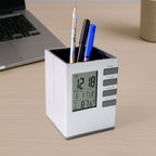 ALVENZA Digital Desk Clock – Multifunction with Pen Holder & Temp Display