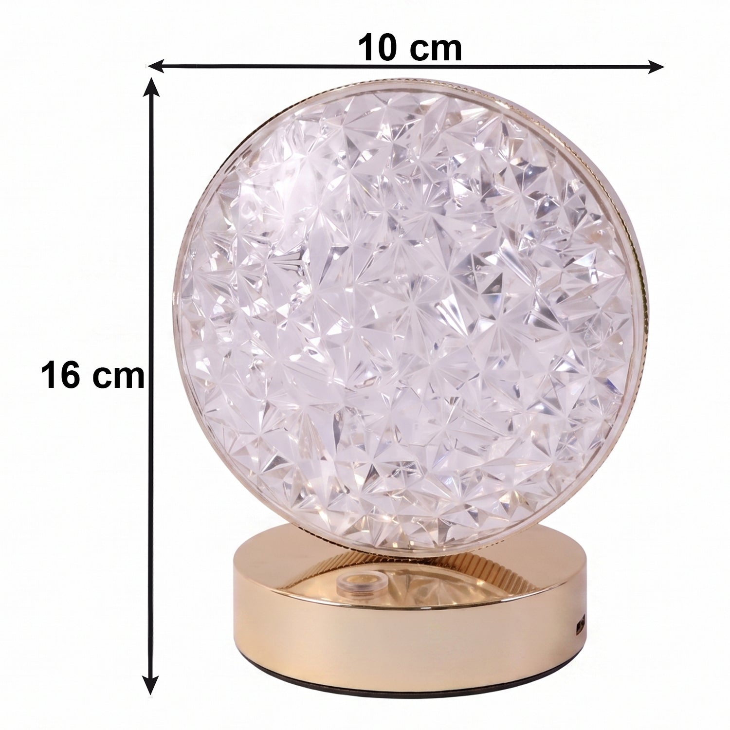 Round Crystal LED Table Lamp Dimmable Touch & USB Rechargeable - Detail View 6
