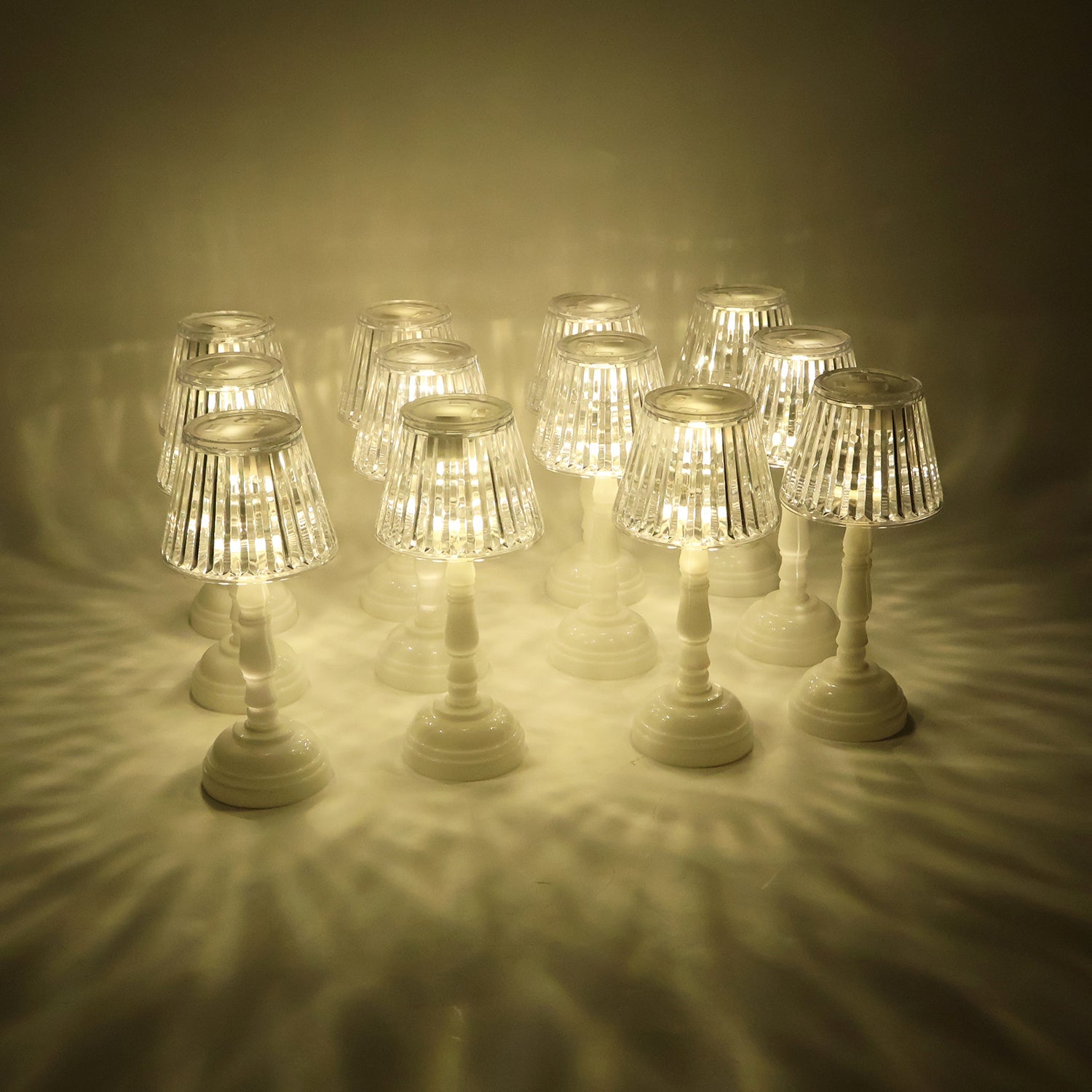 ALVENZA LED Crystal Table Lamps – Elegant Set of 12 Warm Lights