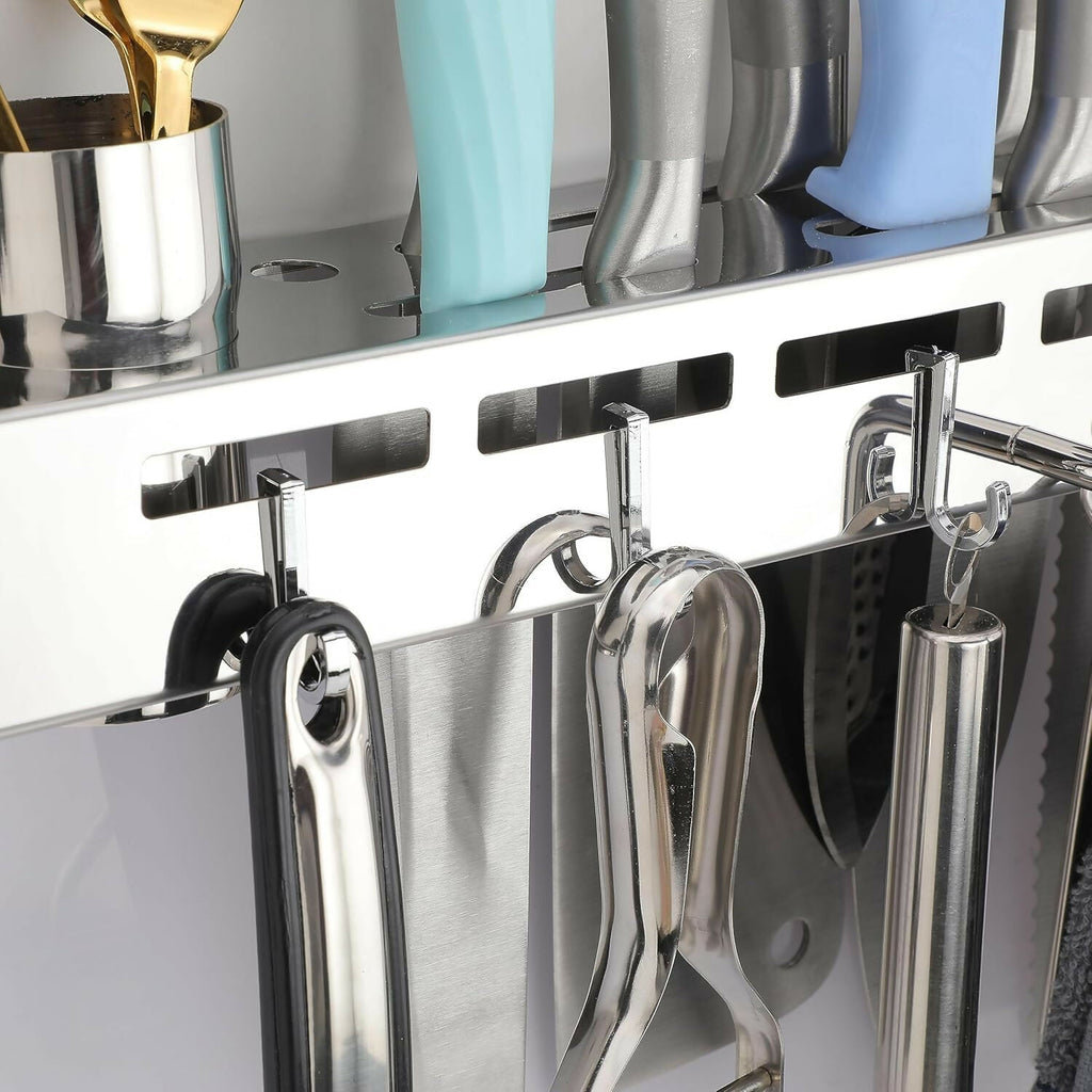 ALVENZA Wall Mounted Knife Holder Rack – Space-Saving Kitchen Organizer