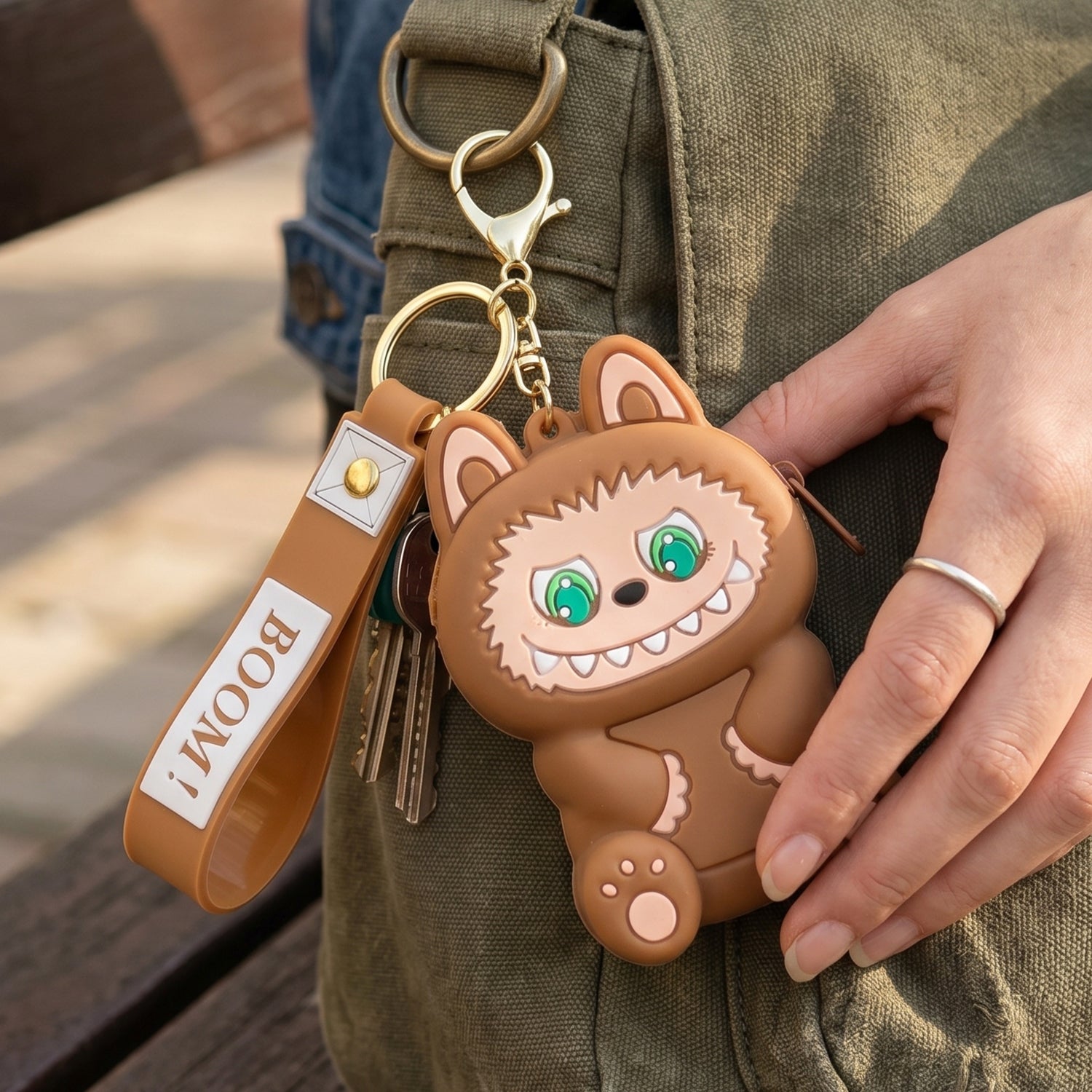 Mini Silicone Pouch Keychain Cute Cartoon Style for Daily Use - Detail View 5