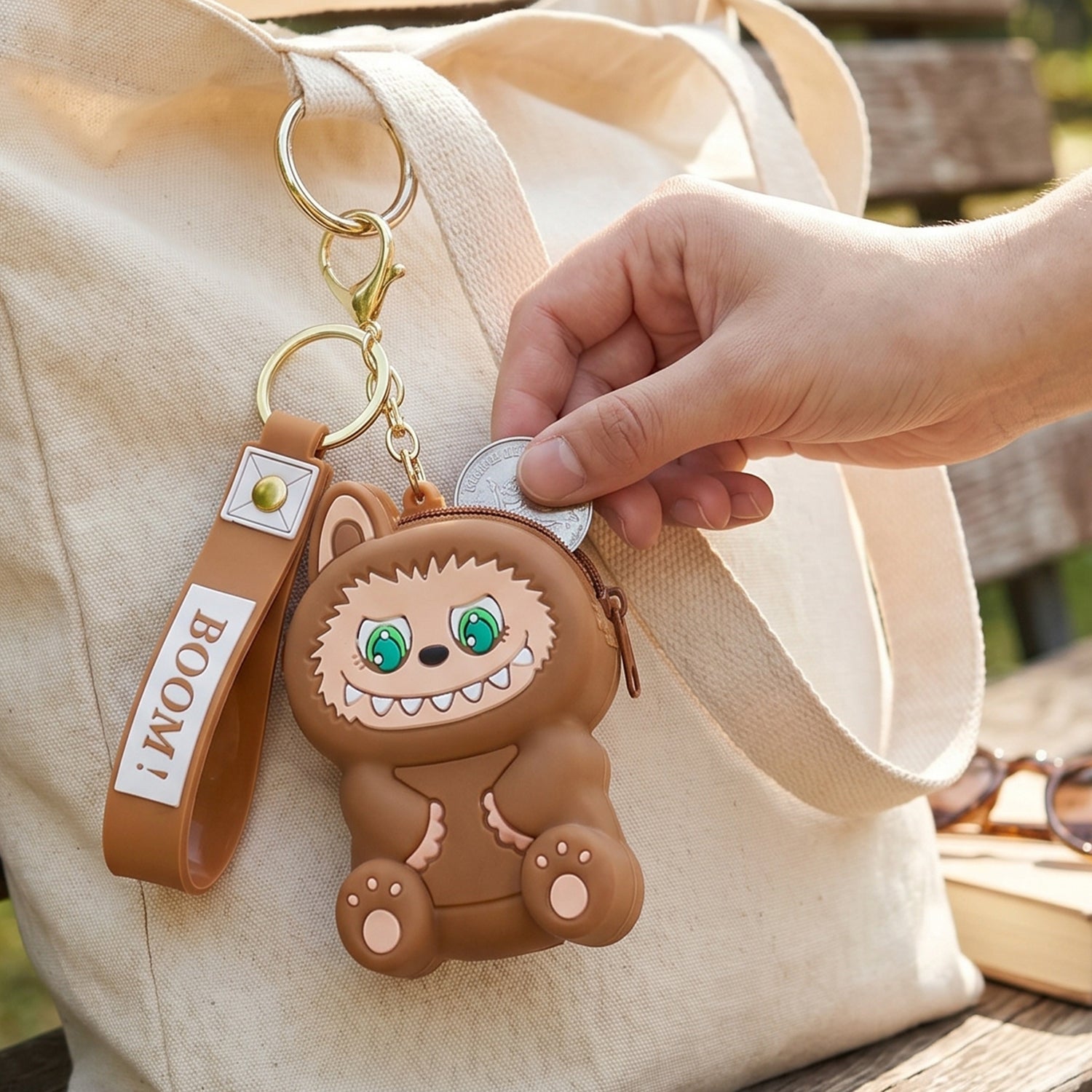 Mini Silicone Pouch Keychain Cute Cartoon Style for Daily Use - Detail View 8
