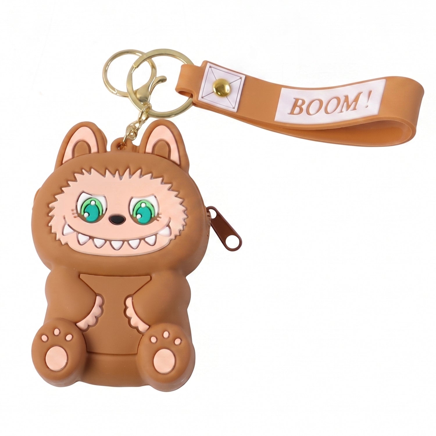 Mini Silicone Pouch Keychain Cute Cartoon Style for Daily Use - Back View