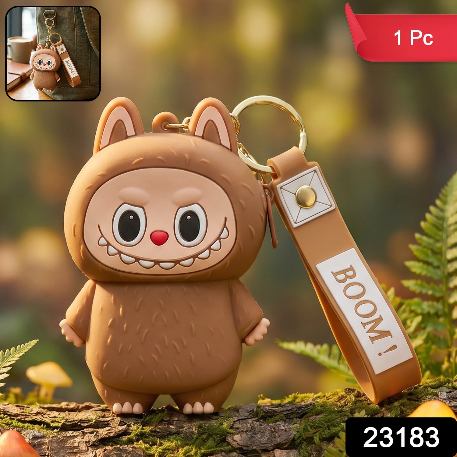 Mini Pouch Keychain Cute Cartoon Design for Daily Use - Side View