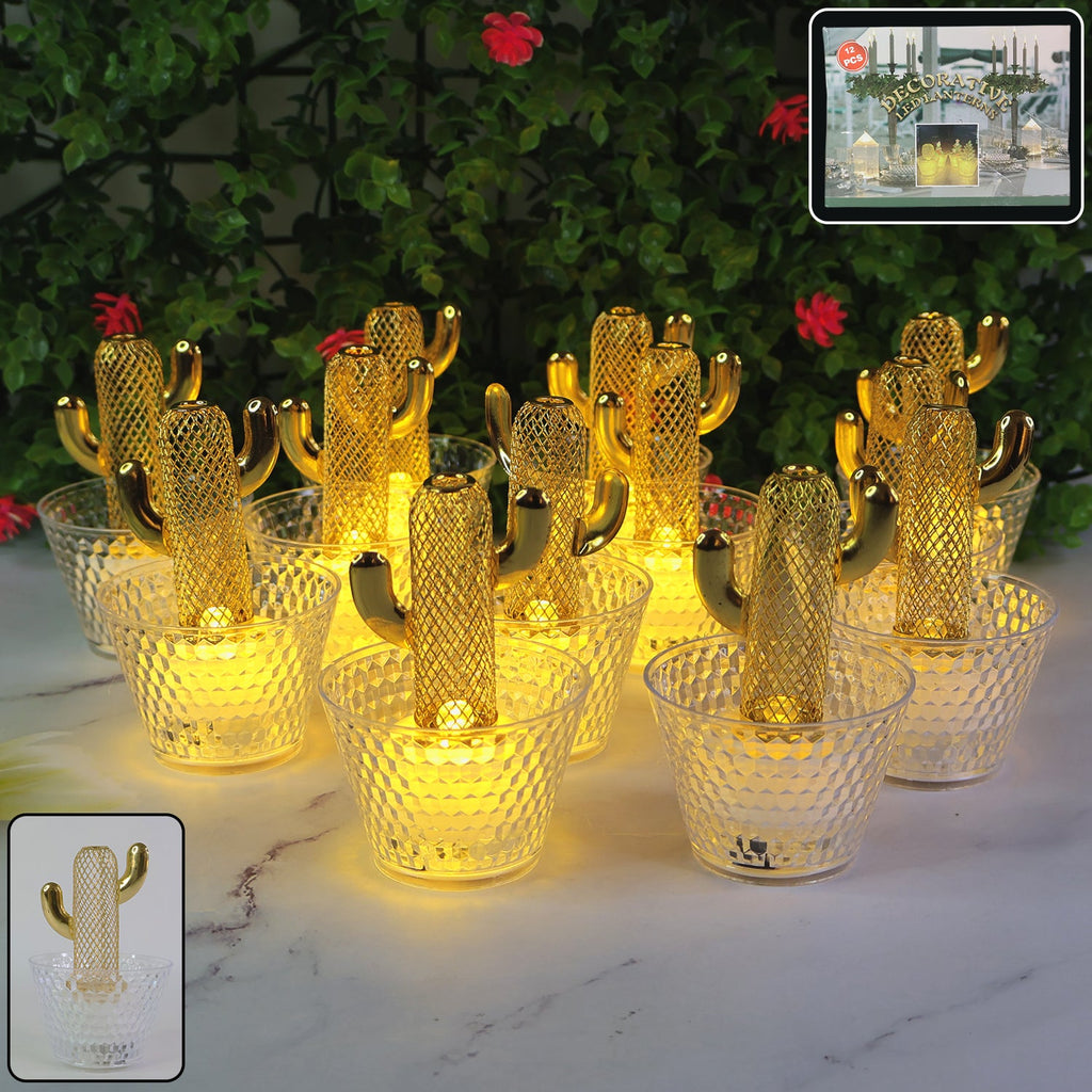 ALVENZA Cactus LED Tealight Candles – Unique Flameless Decorative Set