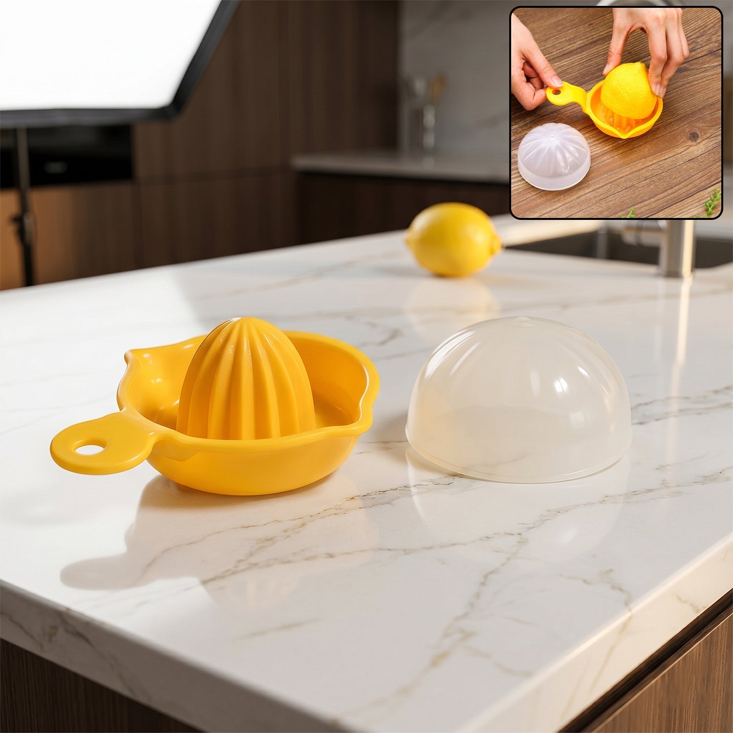 Hand-Operated Citrus Juicer Compact, Easy to Use & Mess-Free