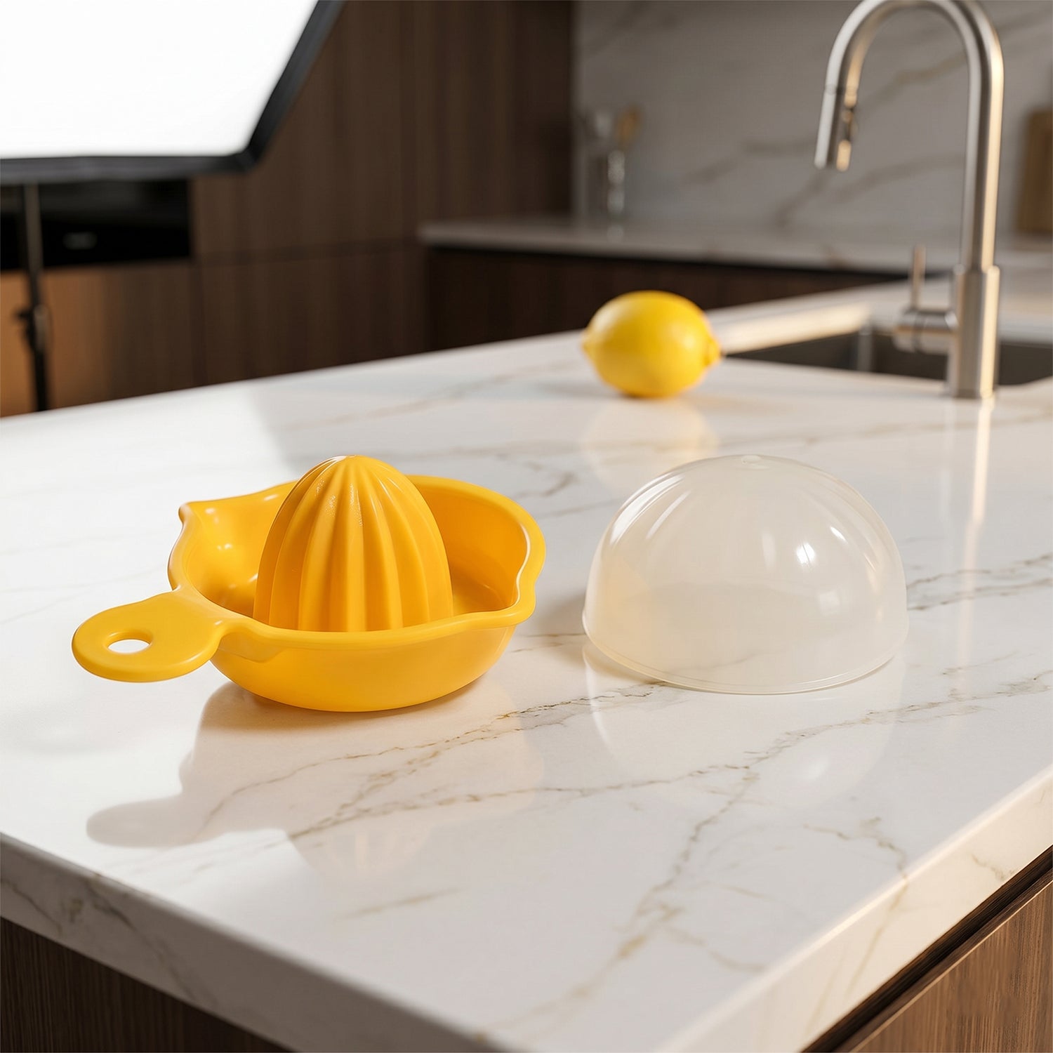Hand-Operated Citrus Juicer Compact, Easy to Use & Mess-Free - Back View