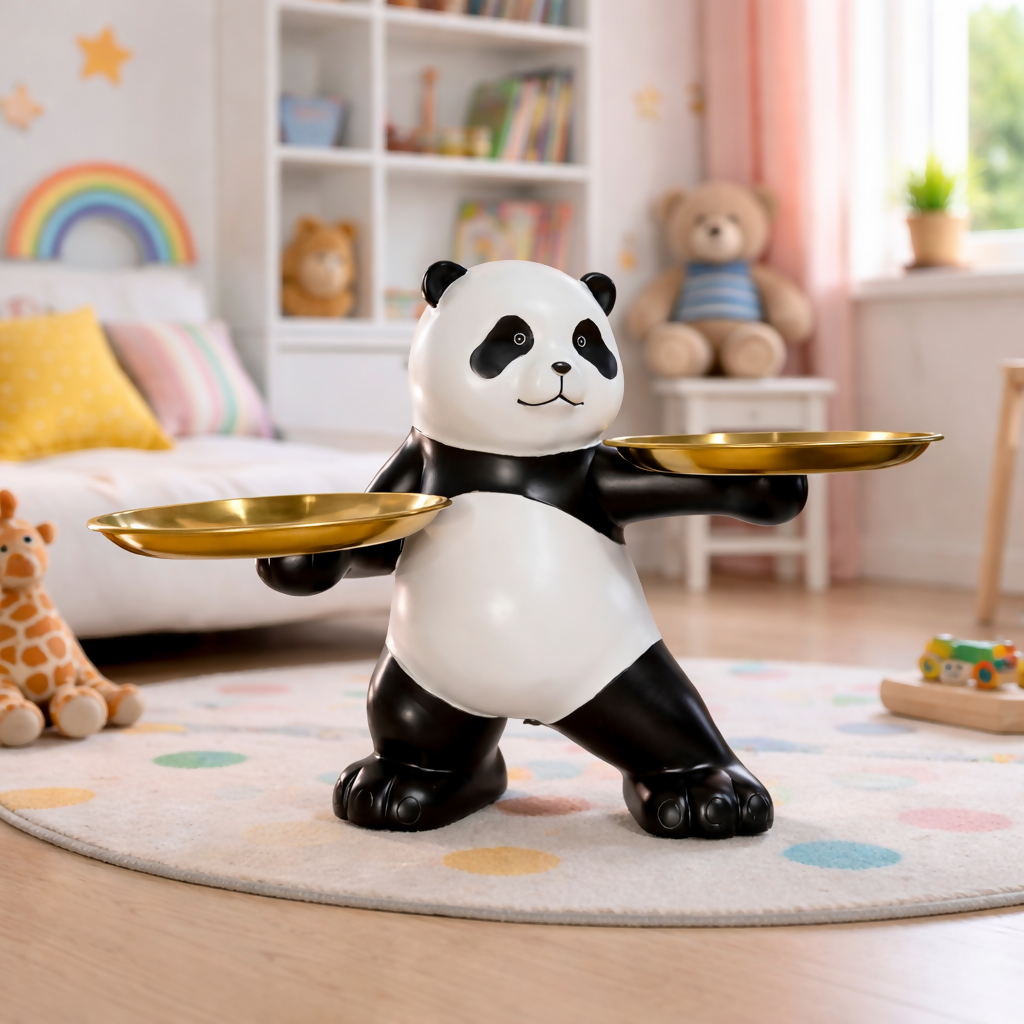 ALVENZA Panda Tray Holder – Charming Dual Plates for Home & Office
