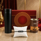 ALVENZA Customize Black Rakhi - Elegant Gift for Brothers with Chocolate & Bottle