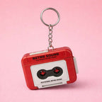 ALVENZA Retro Cassette Tape Sound Keychain – Nostalgic Click Button Design