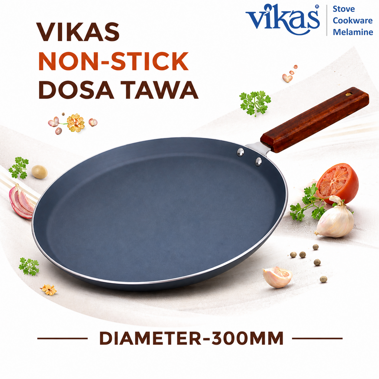 ALVENZA Ceramic Dosa Tawa – Non-Stick, Induction Compatible for Healthy Cooking