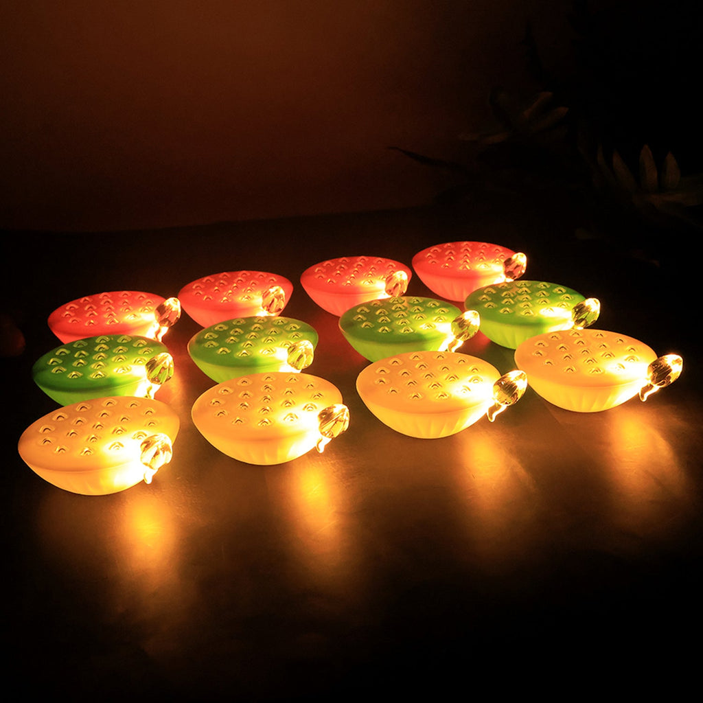 ALVENZA Lotus Canopy LED Decorative Lamps – Set of 12 Multicolor Flameless Lights