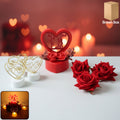 ALVENZA Romantic Heart Love Decorative Gift Set – Elegant Rose & Candle Decor