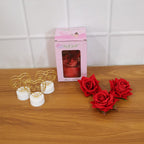 ALVENZA Romantic Heart Love Decorative Gift Set – Elegant Rose & Candle Decor
