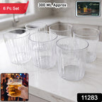Glass Drinking Set Stylish & Durable 6-piece 300ml Glassware - Side View