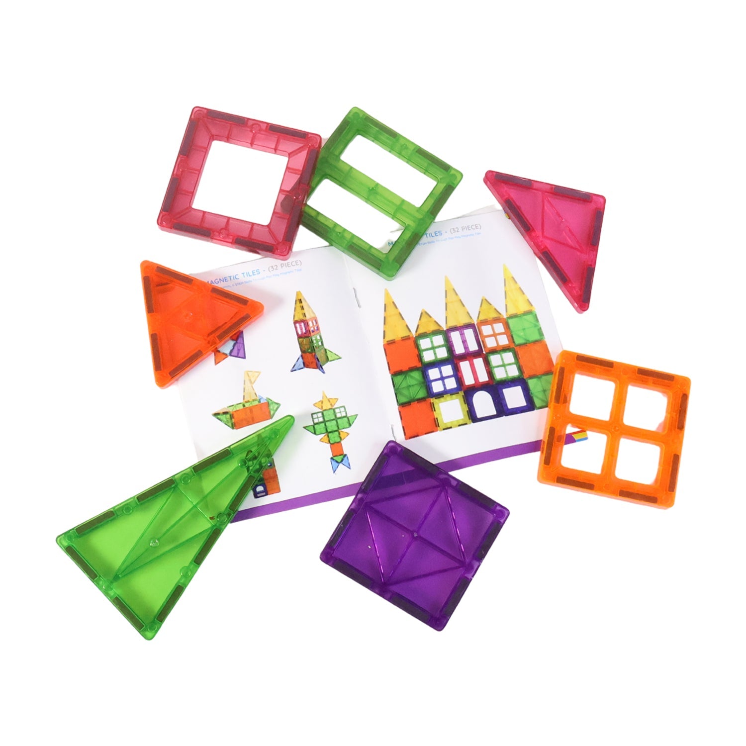 ALVENZA Magnetic Building Tiles – 32-Piece STEM Learning Toy Set