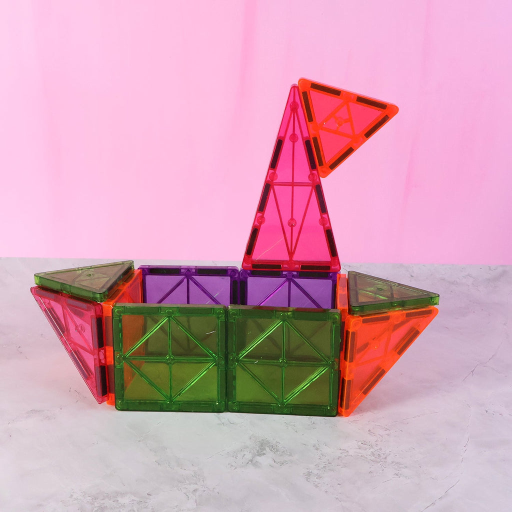 ALVENZA Magnetic Building Tiles – 32-Piece STEM Learning Toy Set