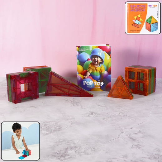 ALVENZA Magnetic Building Tiles – 32-Piece STEM Learning Toy Set