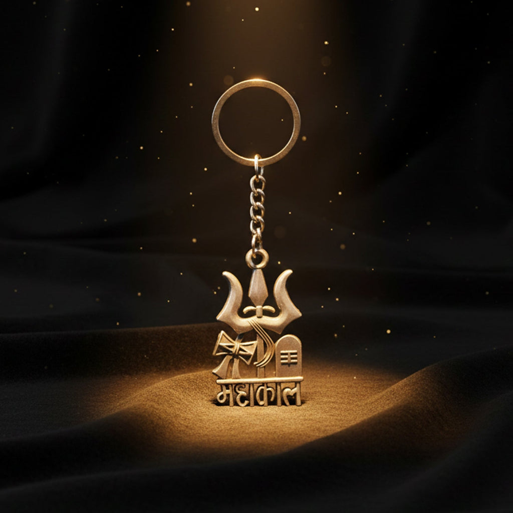 ALVENZA Mahakal Keychain – Durable Metal Devotional Accessory