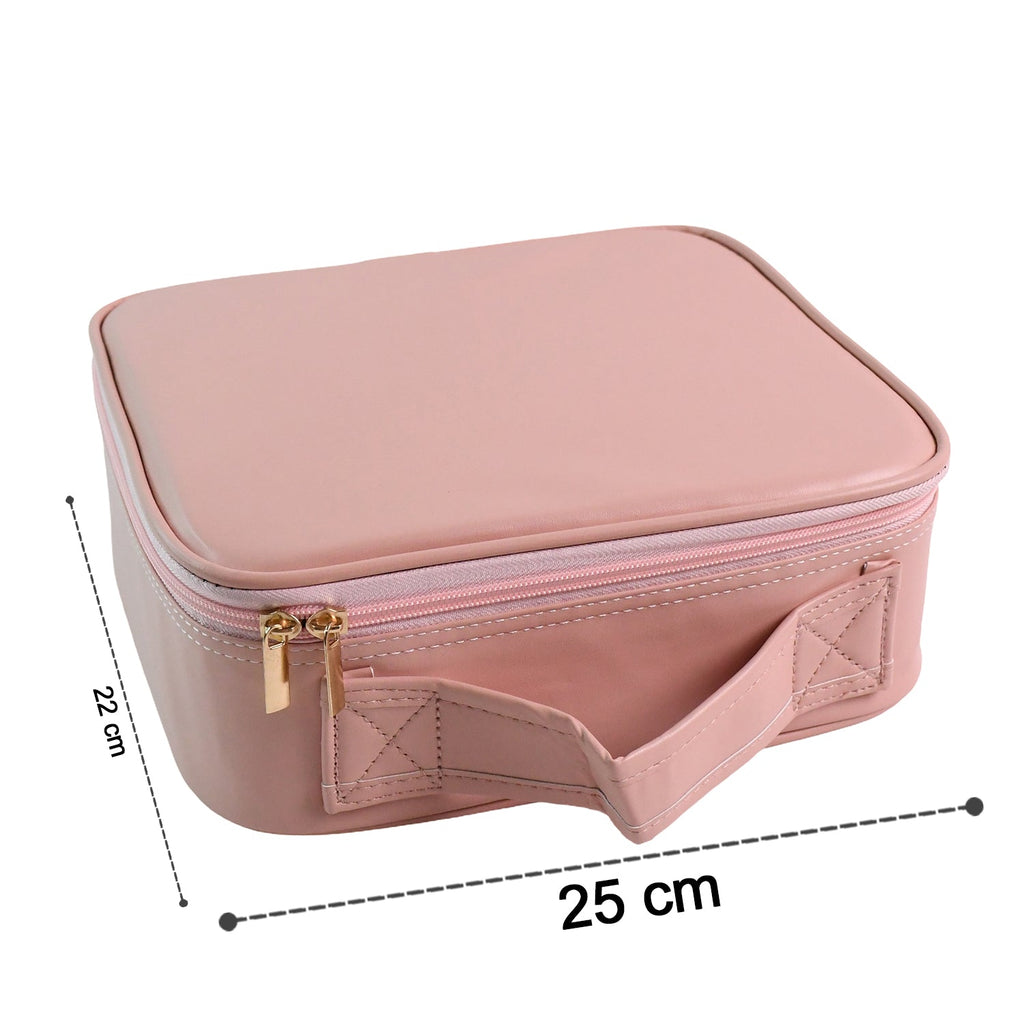 LED Light Makeup Organizer Box – USB Rechargeable & Portable
