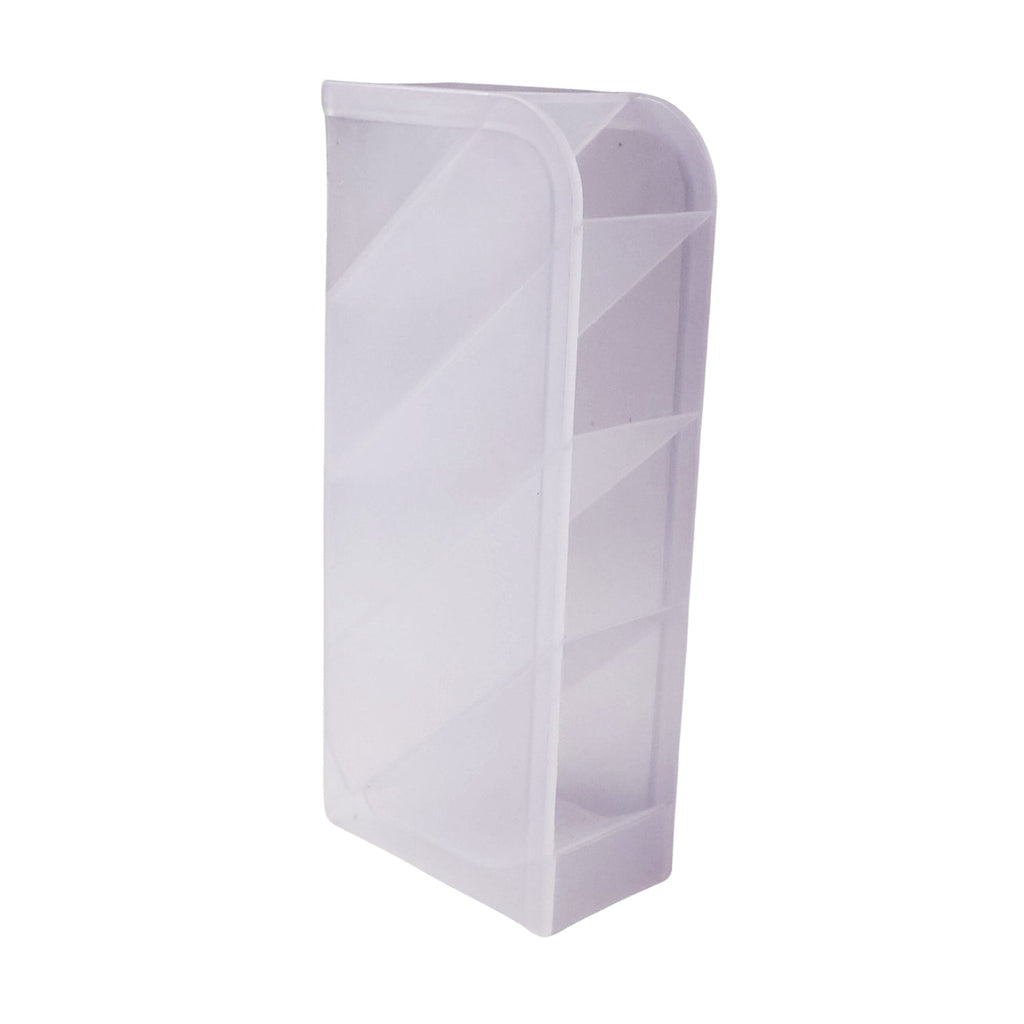 Desk Organizer 4 Compartments in Clear Plastic for Office Supplies - Detail View 5