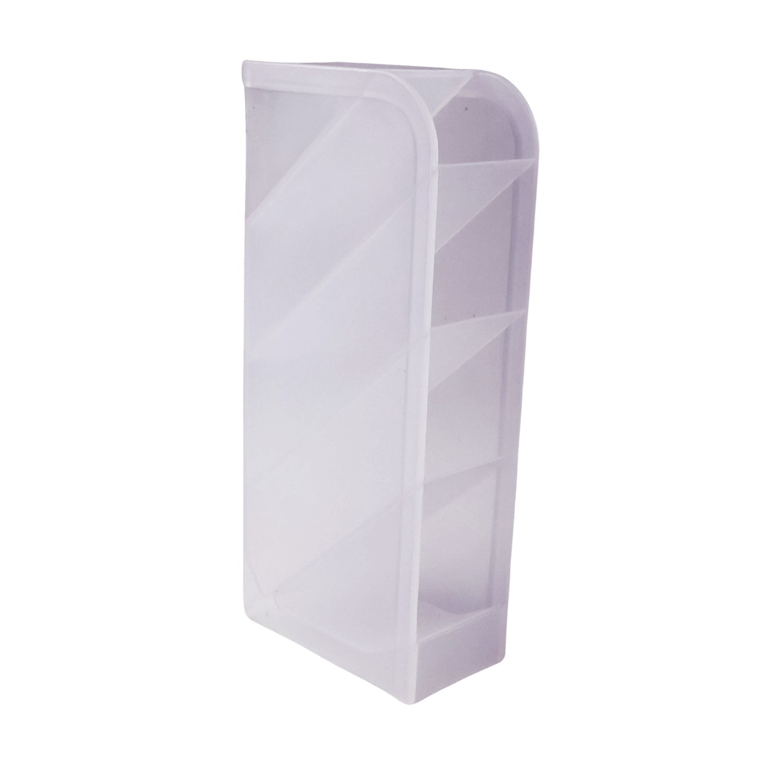 Desk Organizer 4 Compartments in Clear Plastic for Office Supplies - Detail View 5