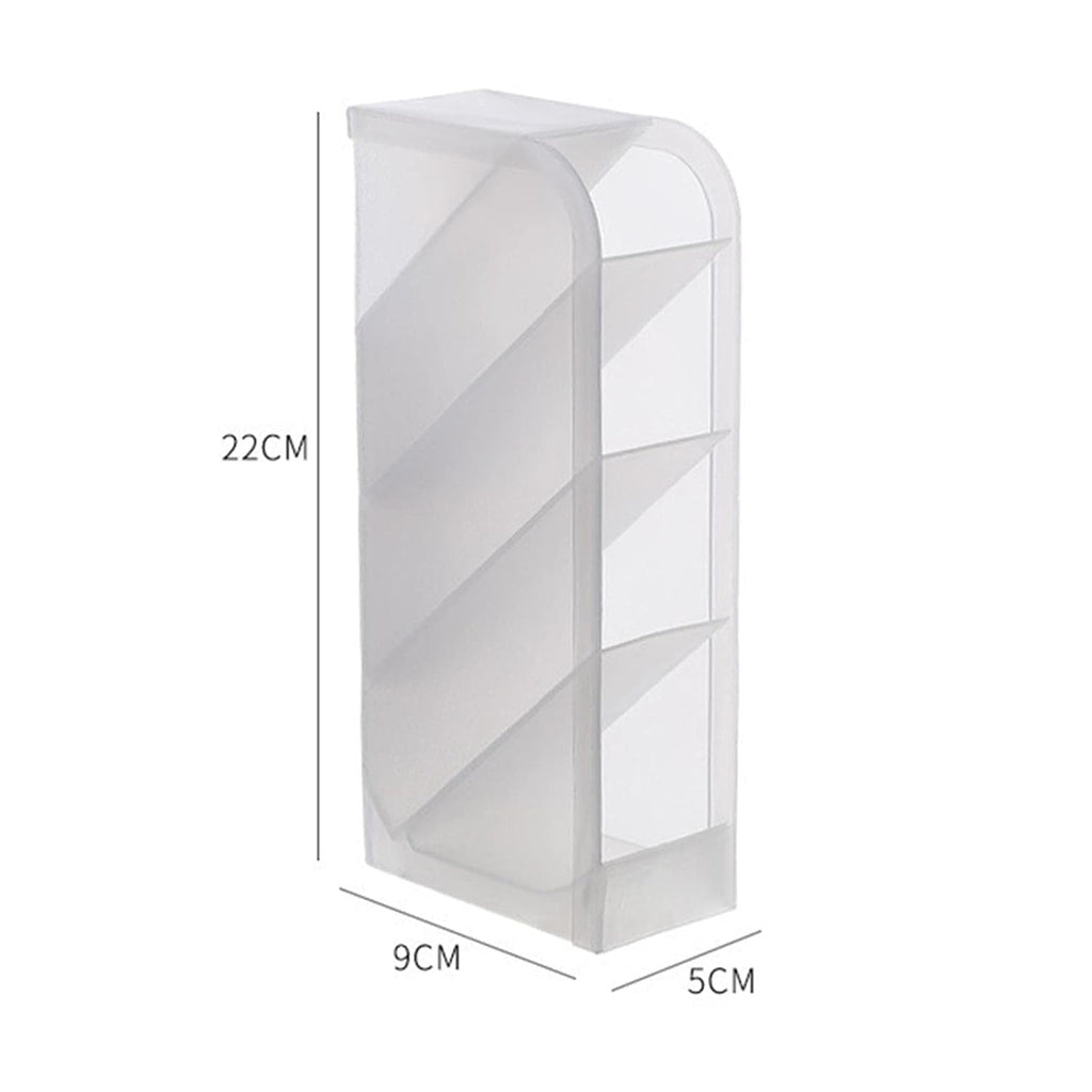 Desk Organizer 4 Compartments in Clear Plastic for Office Supplies - Detail View 6