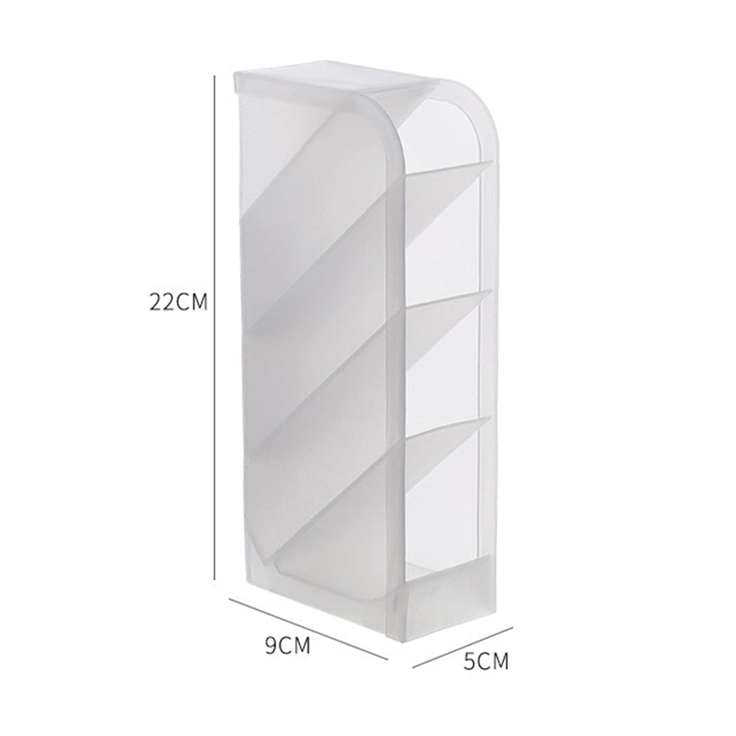 Desk Organizer 4 Compartments in Clear Plastic for Office Supplies - Detail View 6