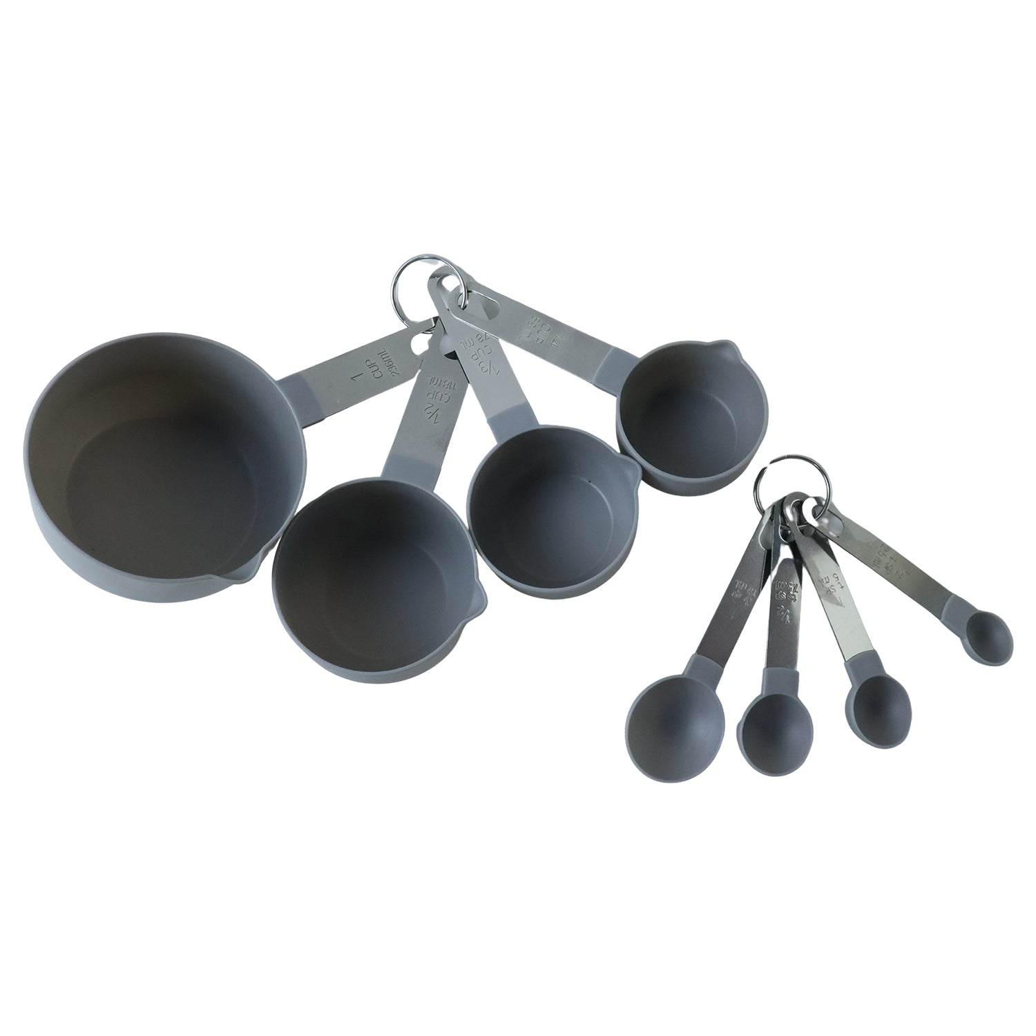 Plastic Measuring Cups and Spoons Set Accurate Kitchen Tools - Back View