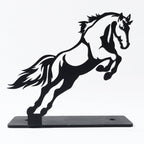Metal Horse Sculpture Modern Desk Decor for Sophistication - Back View