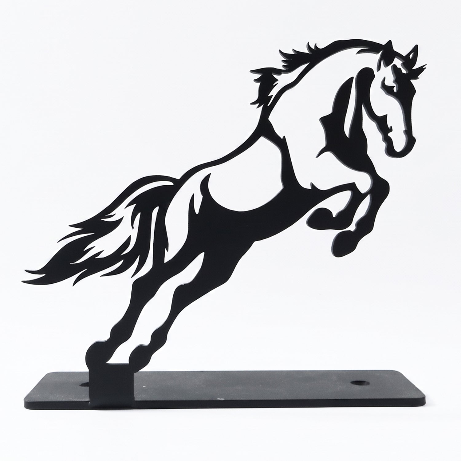 Metal Horse Sculpture Modern Desk Decor for Sophistication - Back View