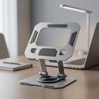 ALVENZA Foldable Metal Phone & Tablet Stand – Adjustable & Portable Desktop Support