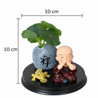 ALVENZA Zen Monk Showpiece – Lucky Money Frog with Mini Planter Decor