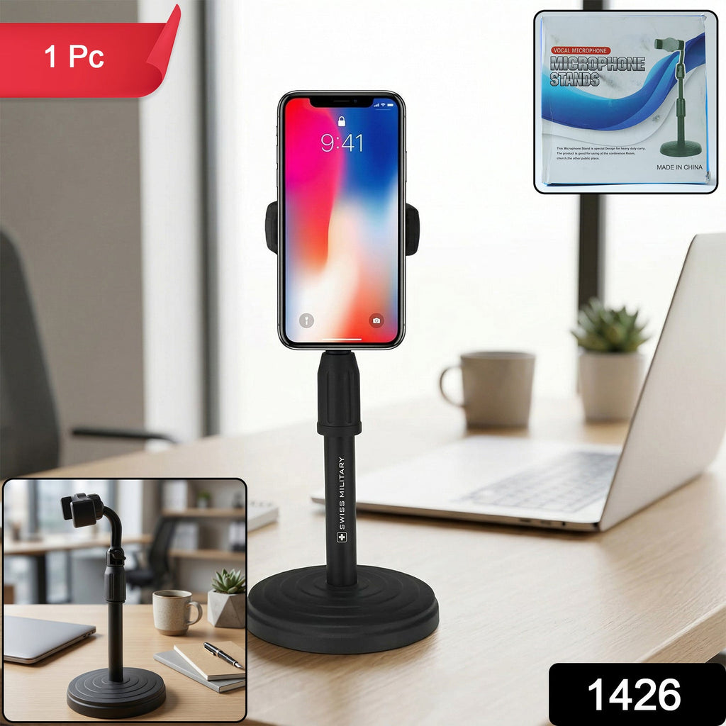 ALVENZA Adjustable 360° Rotating Phone Holder – Stable, Universal Fit for Desk