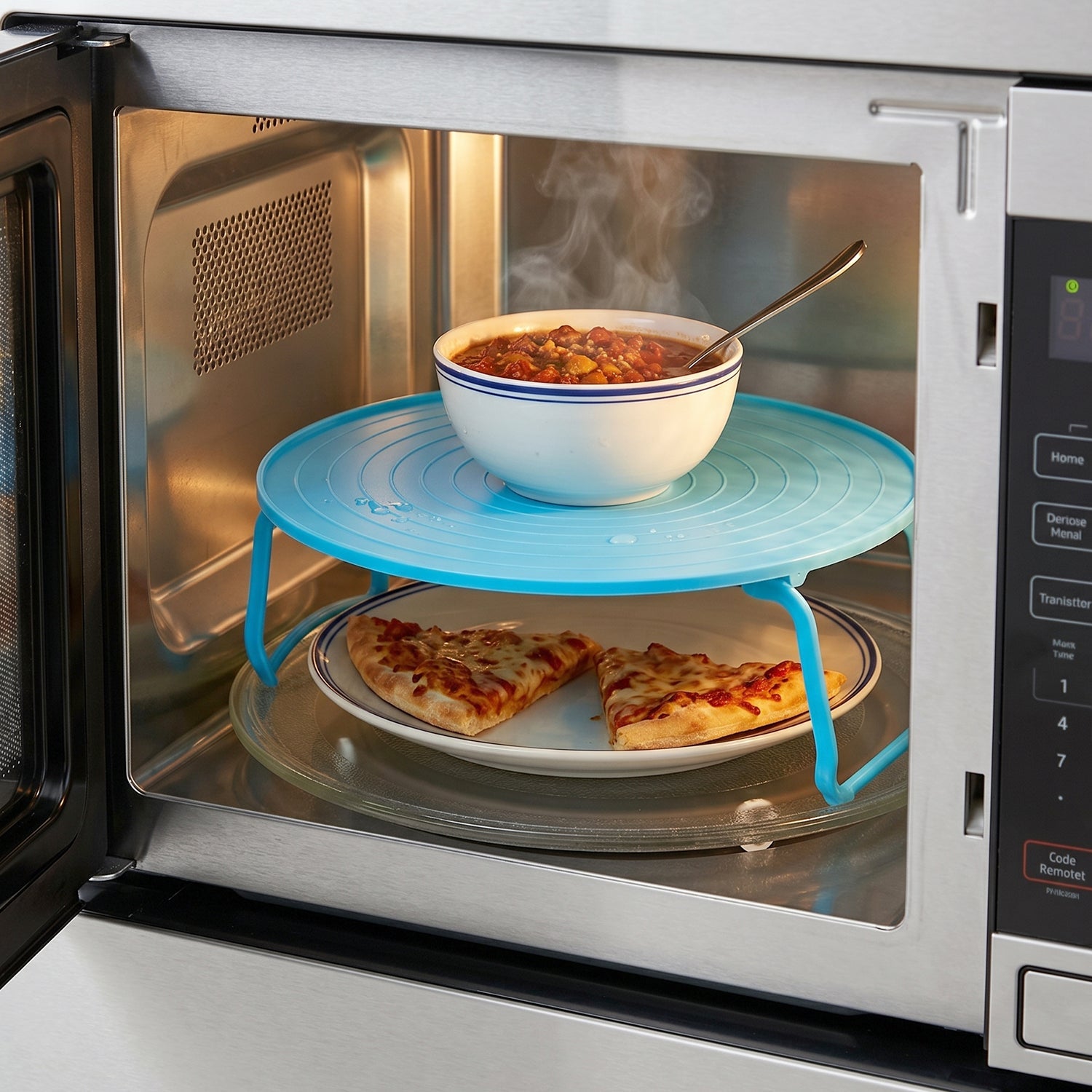 Non-Slip Plastic Microwave Tray Even Heating & Stable Serving - Front View